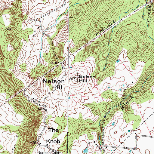 Topographic Map of Nelson Hill, KY