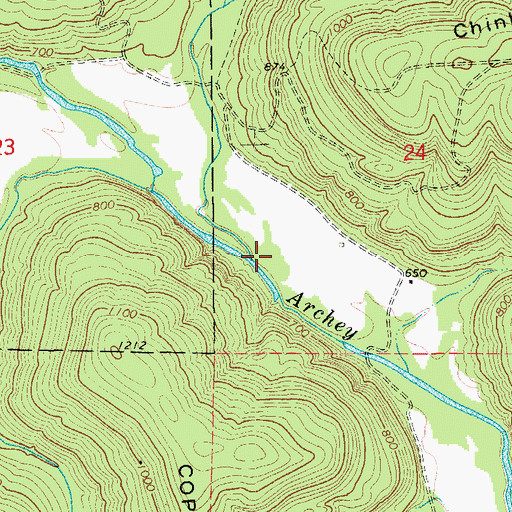 Topographic Map of Hartsugg Creek, AR