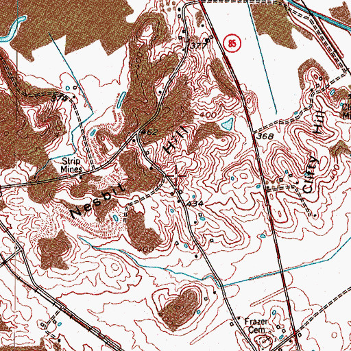 Topographic Map of Nesbit Hill, KY