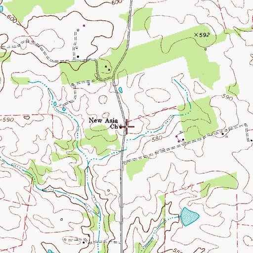 Topographic Map of New Asia Church, KY