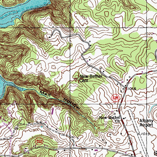 Topographic Map of New Bethel Cemetery, KY