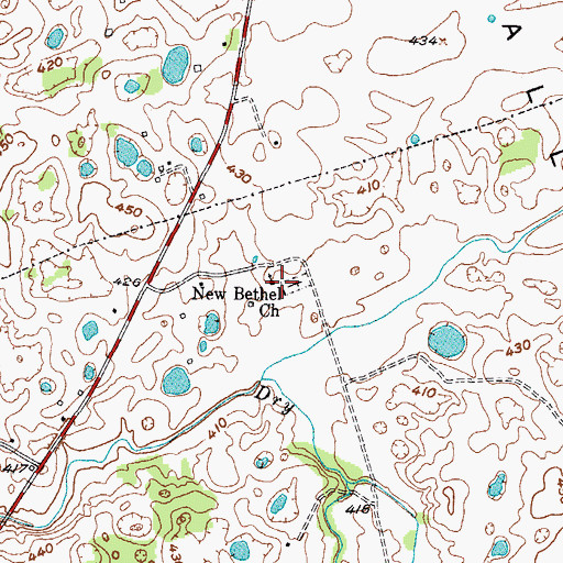 Topographic Map of New Bethel Church, KY