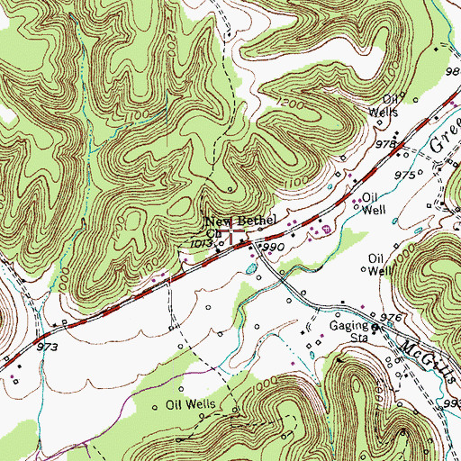 Topographic Map of New Bethel Church of Christ, KY