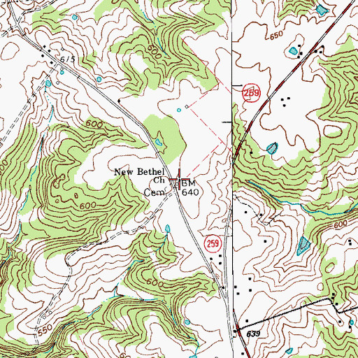 Topographic Map of New Bethel Church, KY