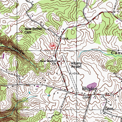 Topographic Map of New Bethel Church, KY