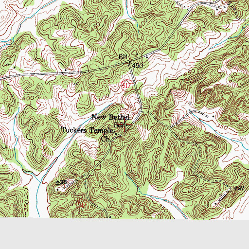 Topographic Map of New Bethel School, KY