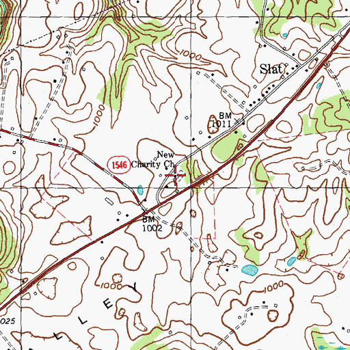 Topographic Map of New Charity Baptist Church, KY