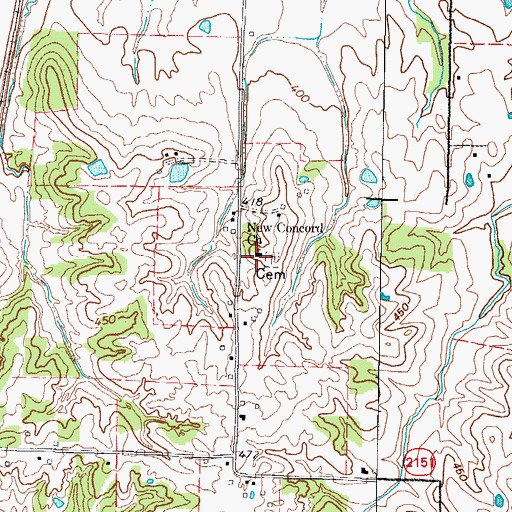 Topographic Map of New Concord Church, KY