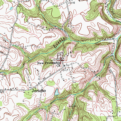 Topographic Map of New Friendship Church, KY