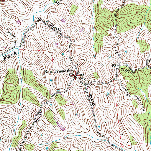 Topographic Map of New Friendship Church, KY