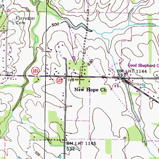 Topographic Map of New Hope Church, KY