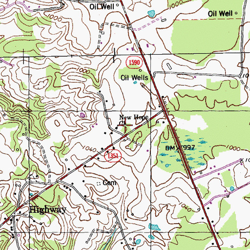 Topographic Map of New Hope Church, KY