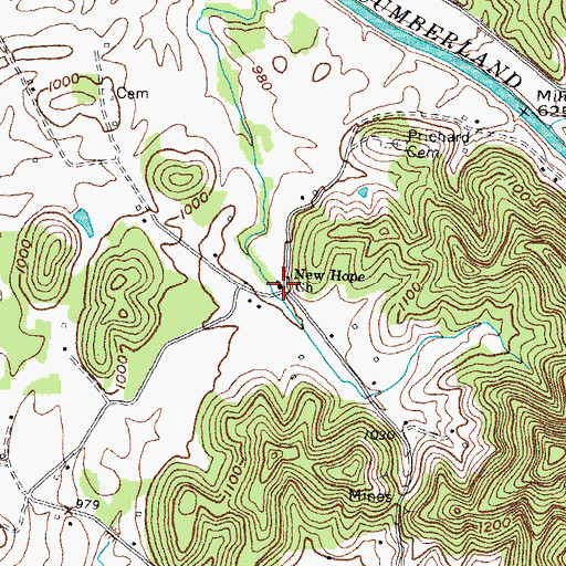 Topographic Map of New Hope Church, KY