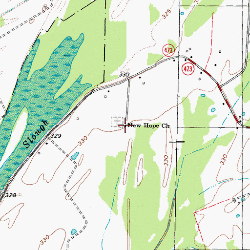 Topographic Map of New Hope Church, KY