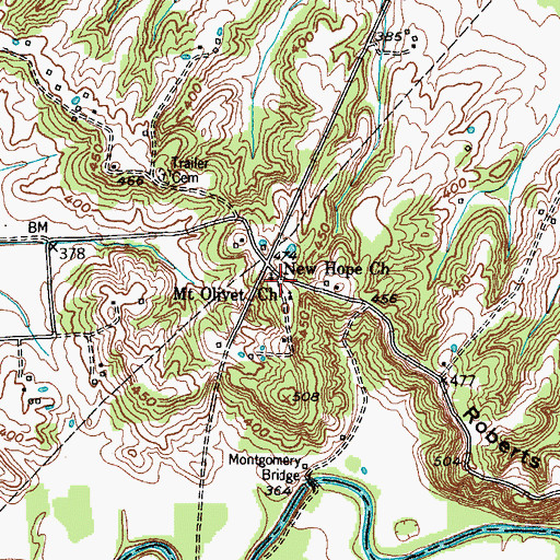 Topographic Map of New Hope Church, KY
