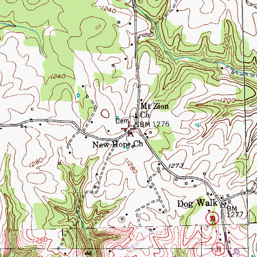 Topographic Map of New Hope Church, KY