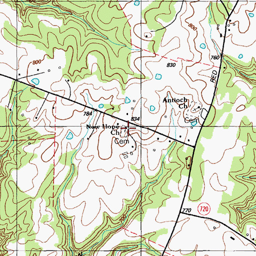Topographic Map of New Hope Church, KY