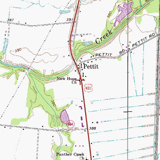Topographic Map of New Hope Church, KY