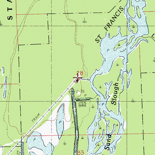 Topographic Map of Hatchie Coon Hunting Lodge, AR