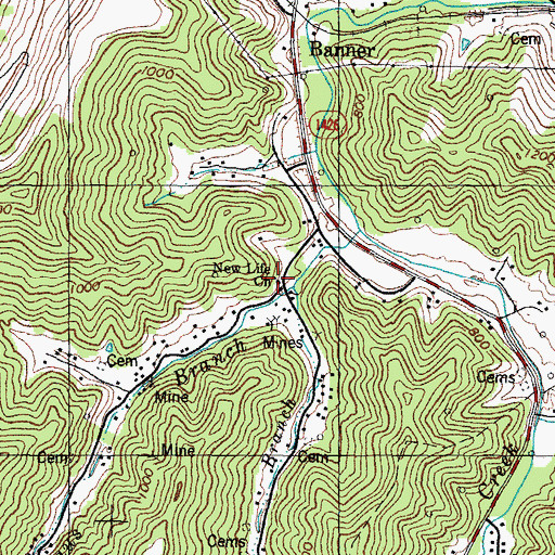 Topographic Map of New Life Church, KY
