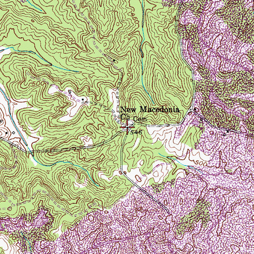 Topographic Map of New Macedonia Church, KY