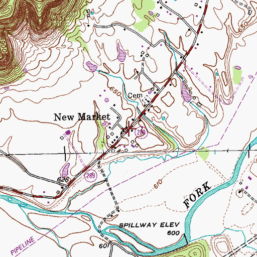 Topographic Map of New Market, KY