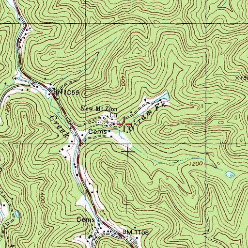 Topographic Map of New Mount Zion Church, KY