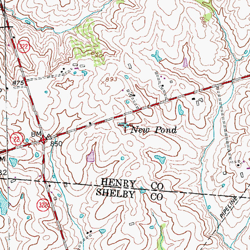 Topographic Map of New Pond, KY