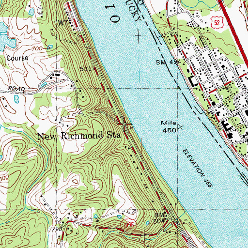 Topographic Map of New Richmond Station, KY