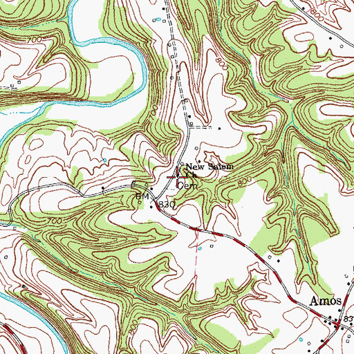 Topographic Map of New Salem Church, KY