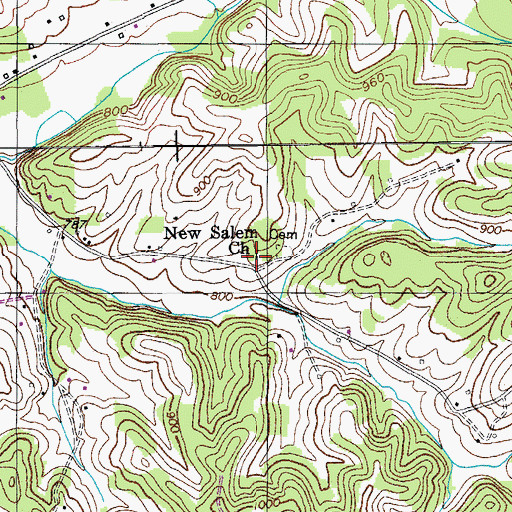 Topographic Map of New Salem Church, KY