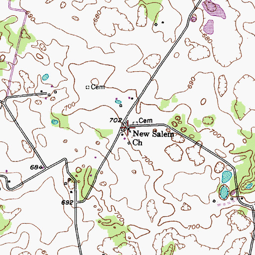 Topographic Map of New Salem Church, KY
