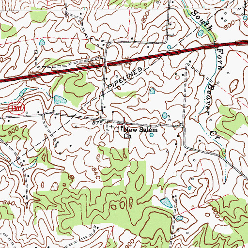 Topographic Map of New Salem Church, KY