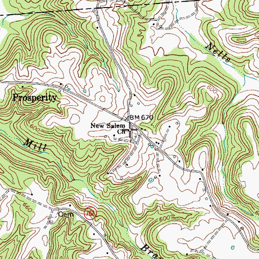 Topographic Map of New Salem Church, KY