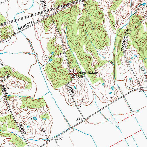 Topographic Map of New Salem Church, KY