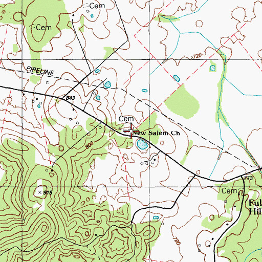 Topographic Map of New Salem Church, KY