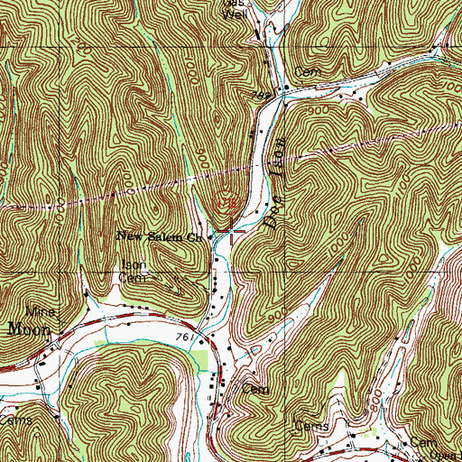 Topographic Map of New Salem Church, KY