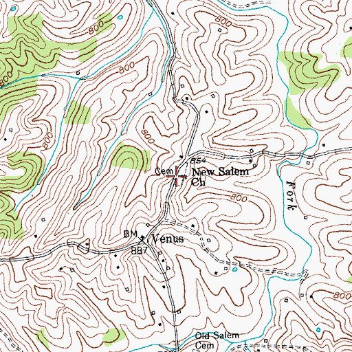 Topographic Map of New Salem Church, KY