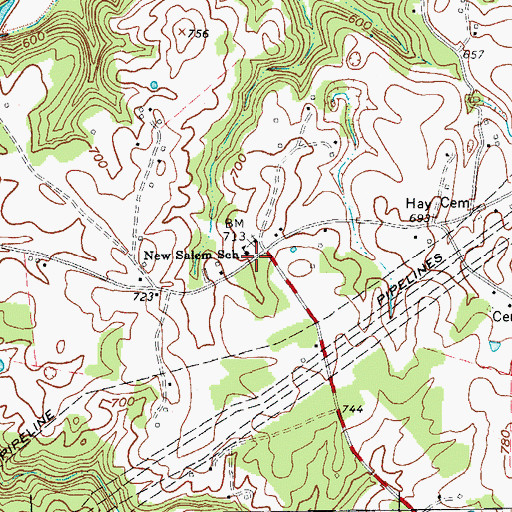 Topographic Map of New Salem School, KY