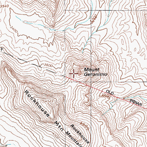 Topographic Map of Mount Geronimo, AZ