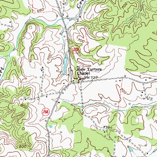Topographic Map of New Tarters Chapel, KY