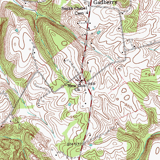Topographic Map of New Zion Church, KY
