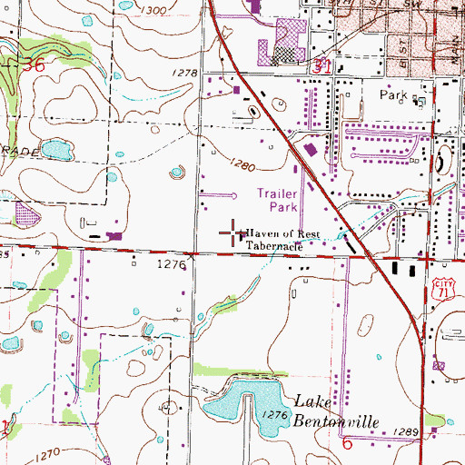 Topographic Map of Haven of Rest Tabernacle, AR