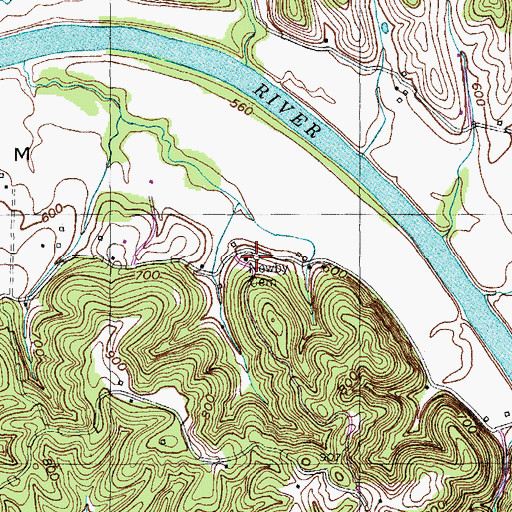 Topographic Map of Newby Cemetery, KY