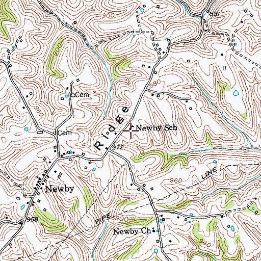 Topographic Map of Newby School, KY