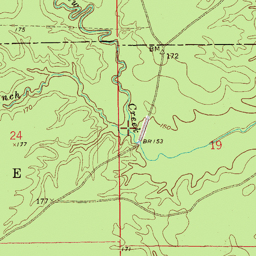 Topographic Map of Haw Branch, AR