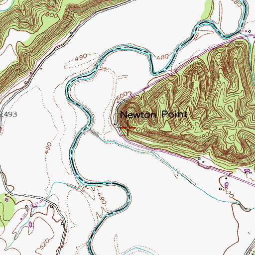 Topographic Map of Newton Point, KY