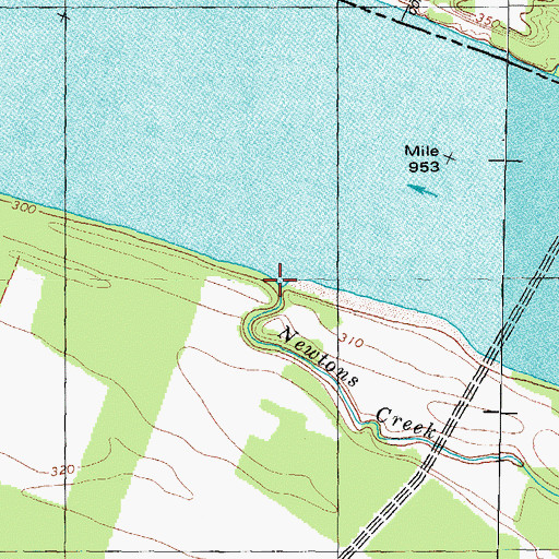 Topographic Map of Newtons Creek, KY