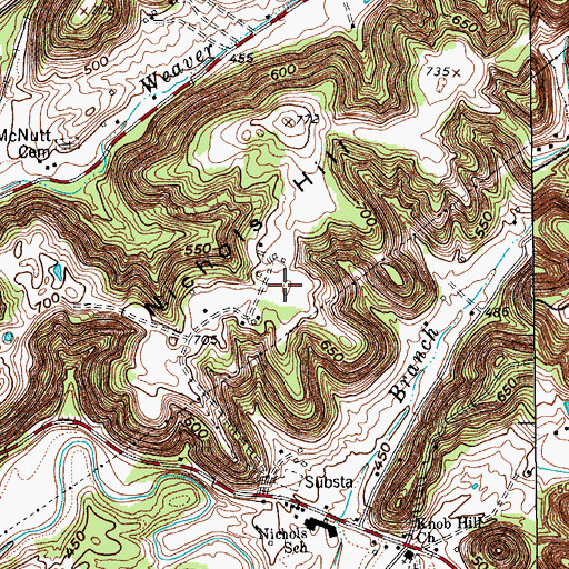 Topographic Map of Nichols Hill, KY
