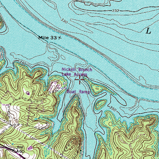 Topographic Map of Nickell Branch, KY